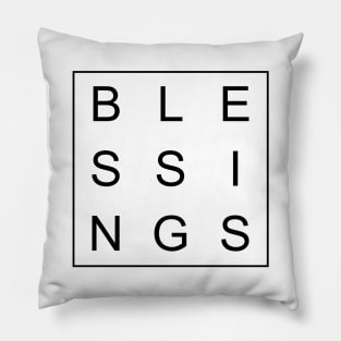 minimalist and simple design blessings black word Pillow