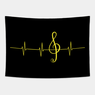 Music Heartbeat Pulse Musician Clef Tapestry