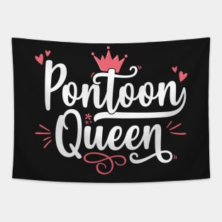 Pontoon Queen - Funny Boat Gift print Tapestry