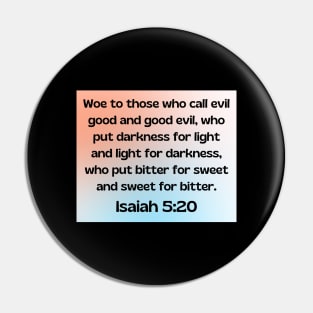 Bible Verse Isaiah 5:20 Pin