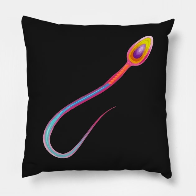 Colourful Human Sperm Microscopic. Pillow by labstud