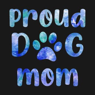 dog mom paws watercolour blue proud dog mom T-Shirt