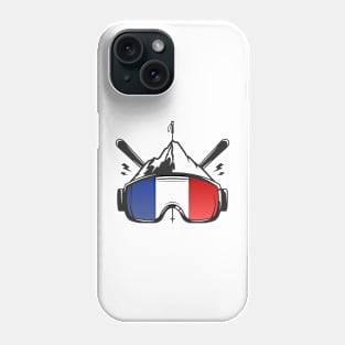 France Ski Holiday Retro Skiing Goggles Phone Case