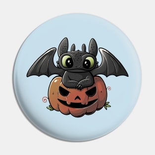 Spooky Dragon Cute Funny Halloween Pumpkin Pin