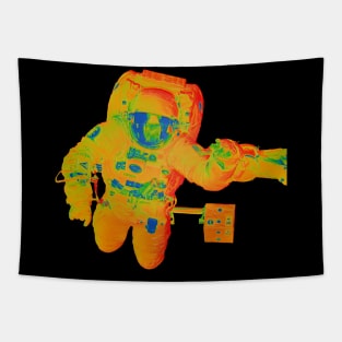 NASA Astronaut in Yellow, Orange, Blue and Green Colors Tapestry