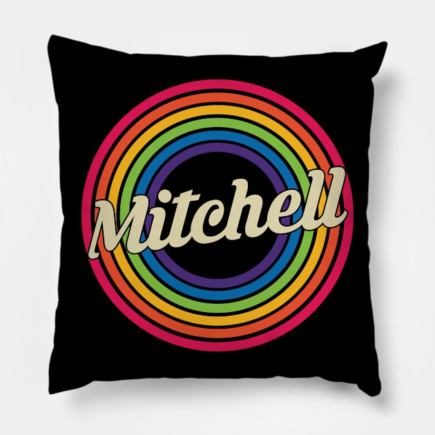 Mitchell - Retro Rainbow Style Pillow by MaydenArt