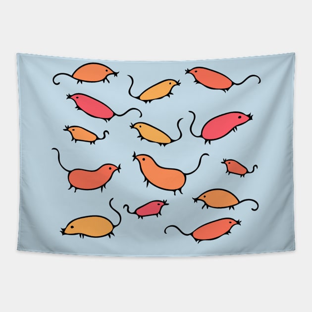 Cute and Colorful Mouse Pattern (light colors) Tapestry by Davey's Designs
