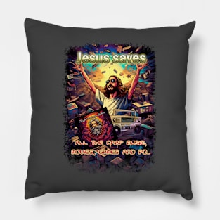 Jesus save parodia Pillow