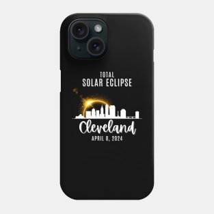 2024 Total Solar Skyline Eclipse in Cleveland Ohio CLE April 8 Phone Case