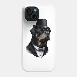 Rottweiler Funny Top Hat Phone Case