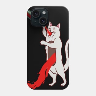 Cat with wine Phone Case