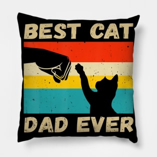 Best Cat Dad Ever Bump Fit Retro Vintage Qz Pillow