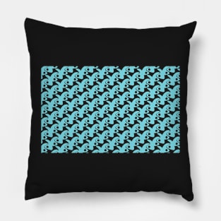 Weird bunny like abstract pattern blue Pillow