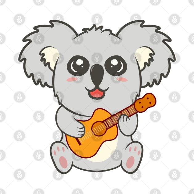 Adorable koala Playing Acoustic Guitar Cartoon by RayanPod