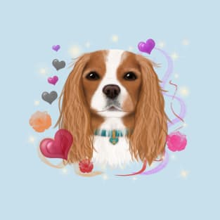 Blenheim Cavalier King Charles Spaniel Love Design T-Shirt