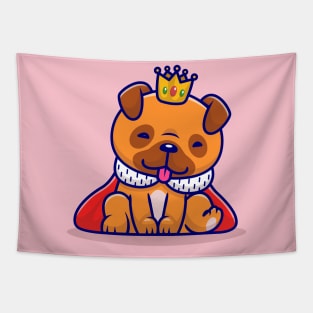 Cute King Pug Dog Sleeping Cartoon Tapestry