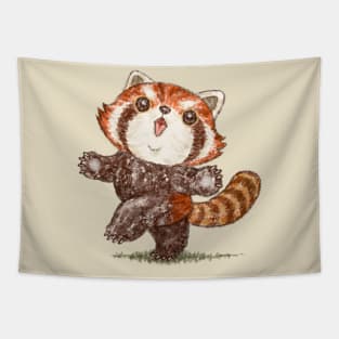 Dancing red panda Tapestry