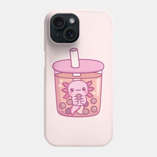 Cute Axolotl In Bubble Tea Funny Phone Case