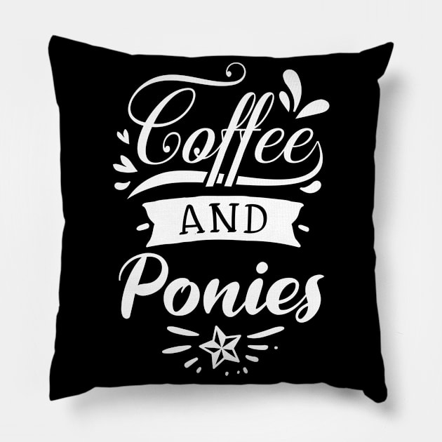 Running on Coffee and Ponies Pony Fan Pillow by BlueTodyArt