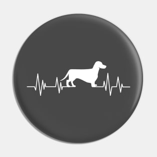 Dachshund Heartbeat wiener dog Heartbeat Silhouette badger dog Pin