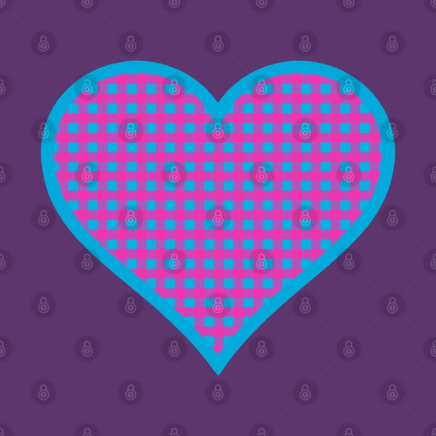 Pink and Blue Gingham Heart by bumblefuzzies