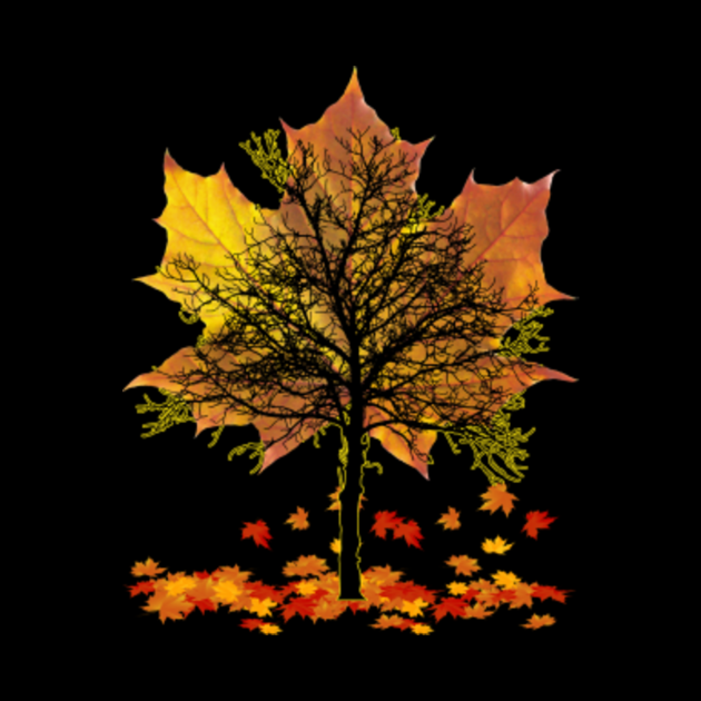 Maple Tree Falling Leaves Autumn Season - Maple Tree Falling Leaves