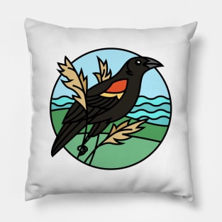 Red-Winged Blackbird Pillow