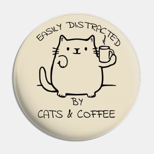 coffee lover cat sayinig funny Pin