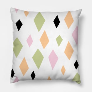 Rhombus in different colors. Colorful abstract Seamless pattern. Background, wallpaper. Hand drawn Pastel and black colors. Pillow