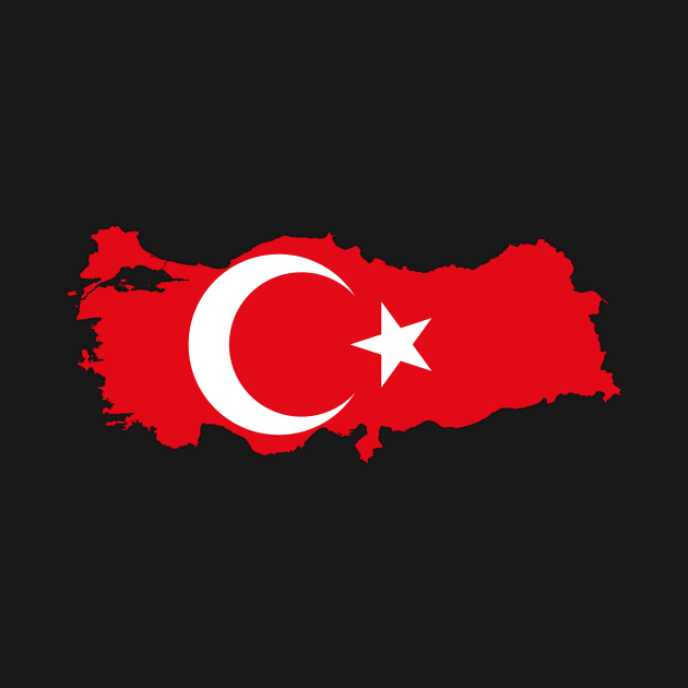 Turkey map with national flag, Turkish Flag inside Map of Turkey