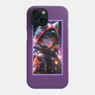 Anime Cute Cat Girl | Quality Anime Girl Artwork | Sci-Fi Manga Girl Anime Art Phone Case