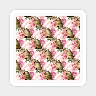 Honey Bee Neck Gator Floral Beekeeper Pattern Magnet