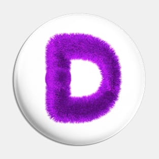 Future Typo 4 - Fuzzy 3D Letter D Pin