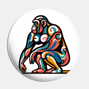 Pop art monkey illustration. cubism illustration of monkey Pin