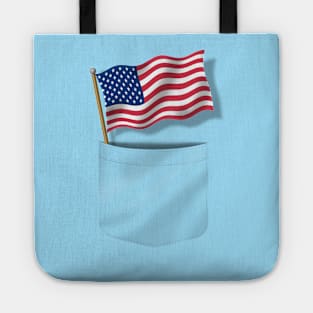 Fake Pocket USA Flag Tote