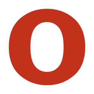 Letter o in Red Text Minimal Typography T-Shirt