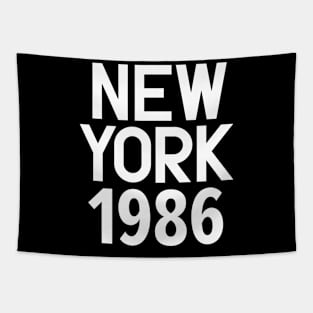 Iconic New York Birth Year Series: Timeless Typography - New York 1986 Tapestry