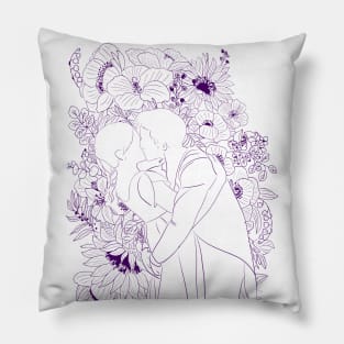 Kate and Anthony Bridgeton kissing portrait Pillow