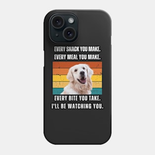 Every snack you make. Golden retriever retro design Phone Case