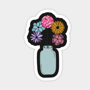 Vase of Multi-Colored Flowers Magnet