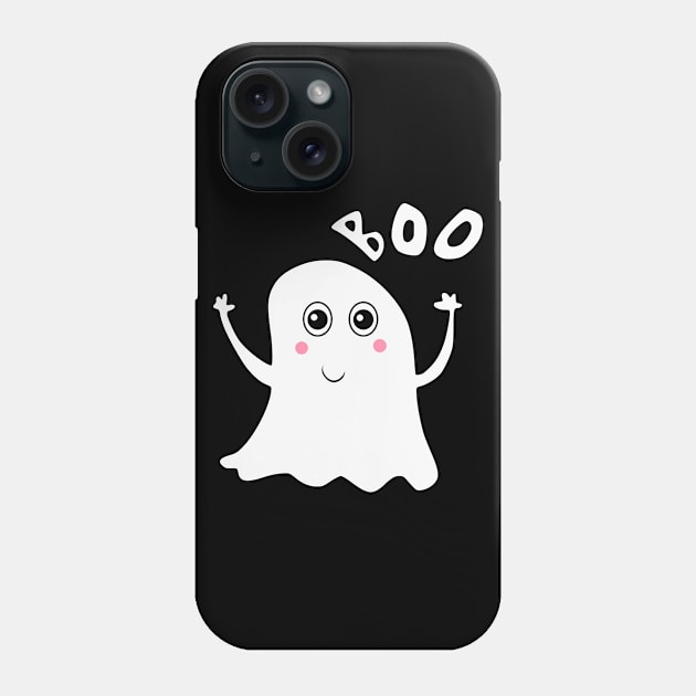 Cute Halloween Boo Ghost Phone Case by Nerd_art