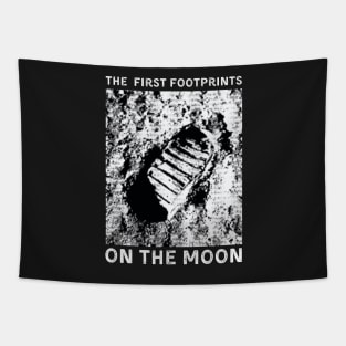 The first footprints on the Moon Black vintage Classic T-Shirt Tapestry