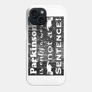 Parkinsons is Only a Word black distressed block Phone Case