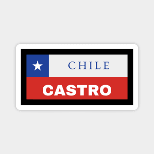 Castro City in Chilean Flag Magnet