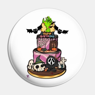 Zombie Birthday Cake Pin