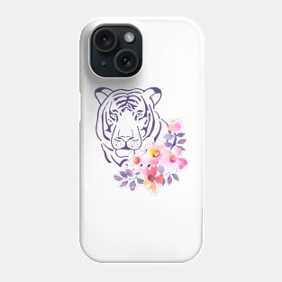 floral tiger face Phone Case