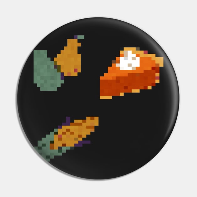 Fall Foods Pixel Art Pin by christinegames