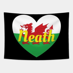 Neath Wales UK Wales Flag Heart Tapestry