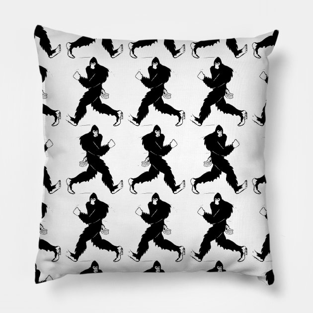 Bigfoot Silhouette Pillow by Tesszero