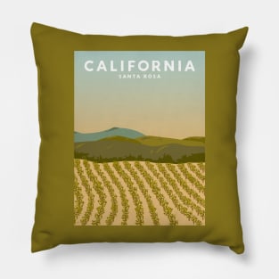 Santa Rosa, California Travel Poster Pillow